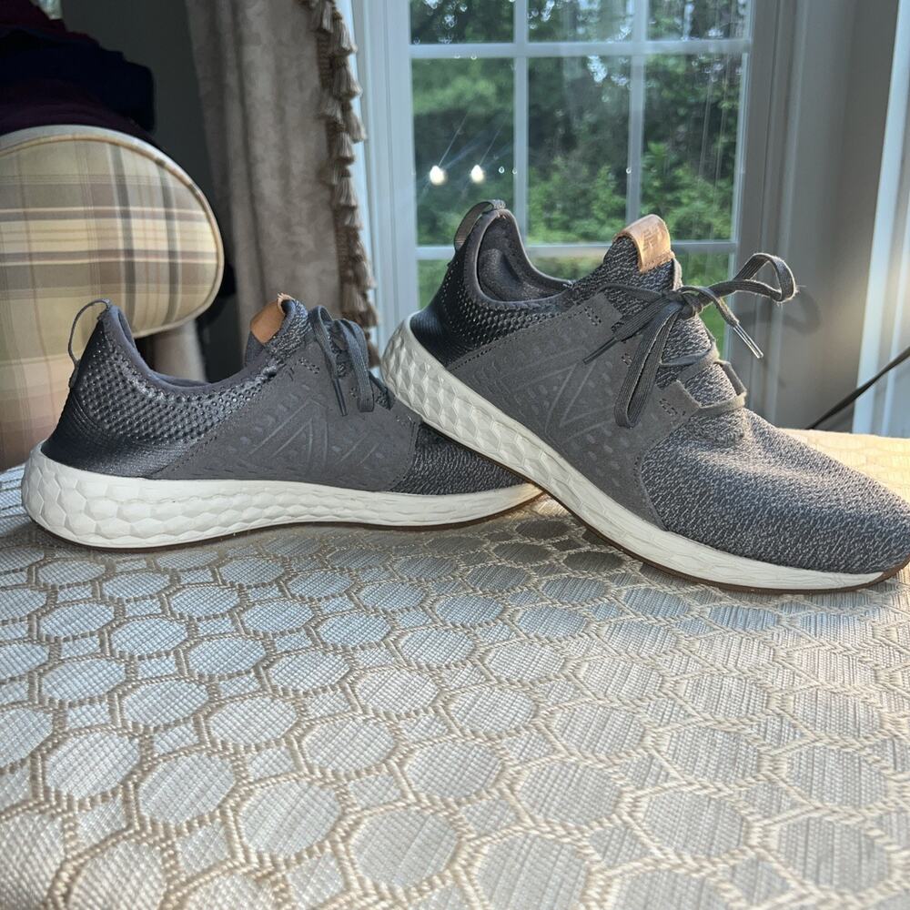 New Balance Fresh Foam Cruz Knit Gray Gum Sole Athletic Running Shoes Comfort 12